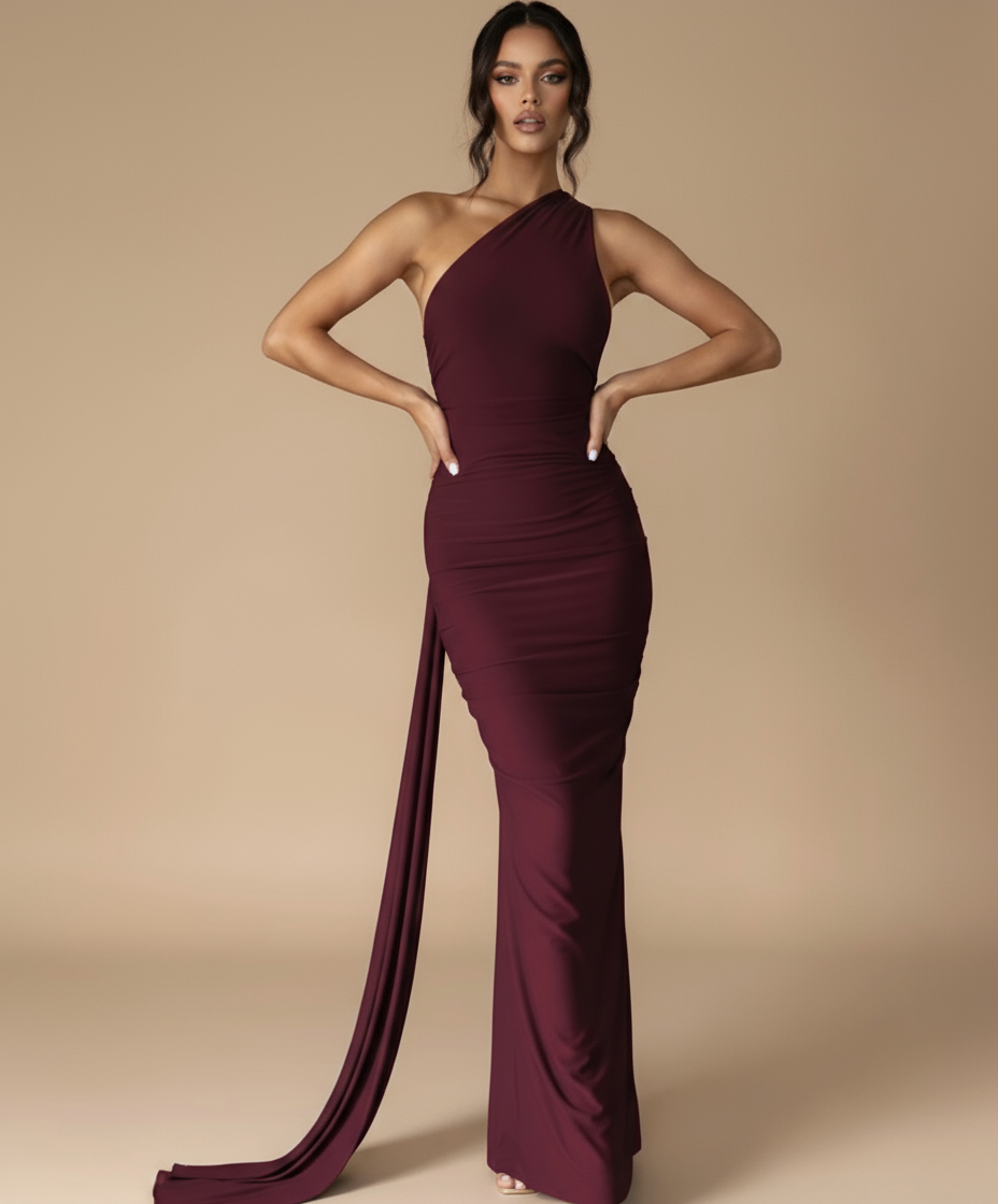 Éclat Bordeaux Dress