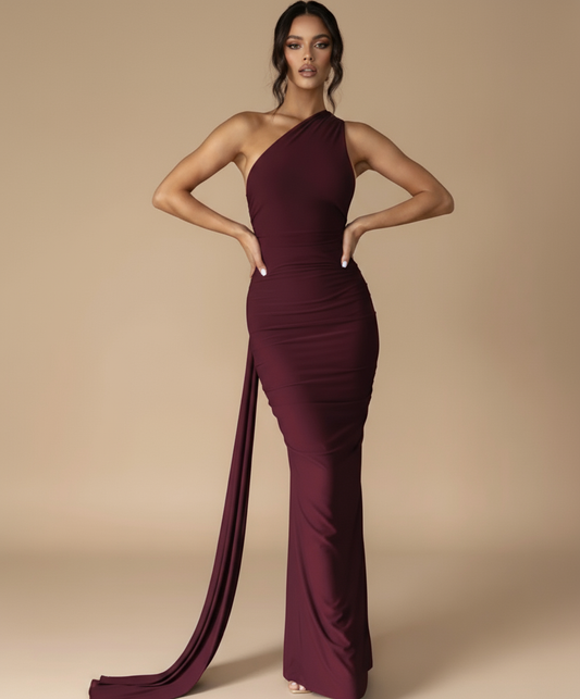Éclat Bordeaux Dress